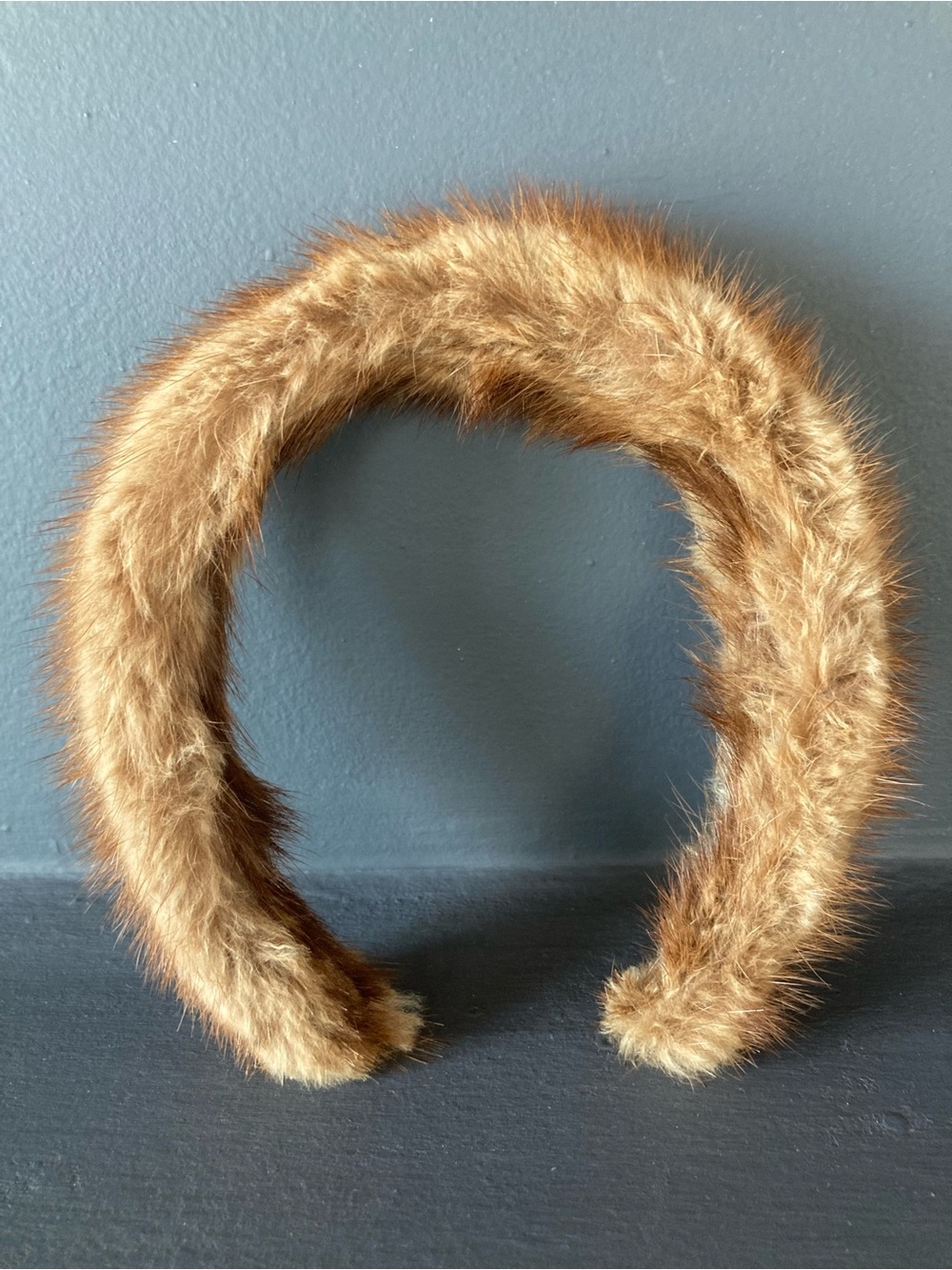 Vintage mink Headband in Light Brown